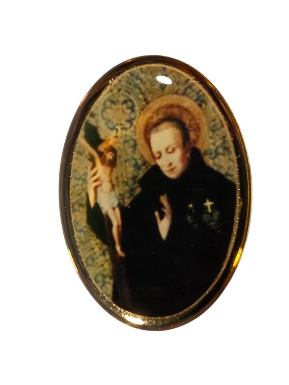 St Paul of the Cross Lapel Pin Catholic Saint Religious Crucifix Domed Glass